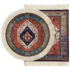 2Pcs Persian Style Carpet Mouse Pad Set Vintage Bohemian Rug Desk Pads, Non...