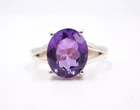 4 Gm 925 Sterling Silver Natural Amethyst Cut Gemstone Fine Ring Size 8" US