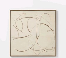 30"x30" Line Abstract Framed Canvas Wall Art - Threshold designed with Studio