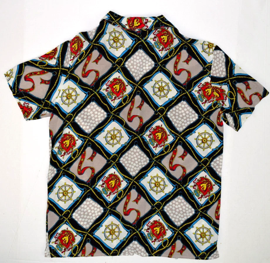 Camisa Boohoo Hombre Pijama Estilo Rayón Talla M Tema Náutico Argyle Foto 3 de 4