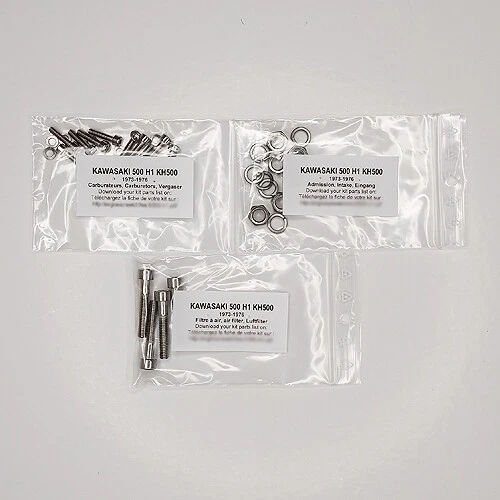 KAWASAKI KH 500 1976 Kit n°1 vis BTR inox carburateur KH500 - Picture 1 of 1