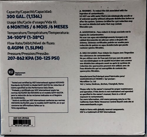 2-Pack Original Samsung Ice & Water Refrigerator Filter HAF-CU1 2P/XAA - Picture 6 of 6