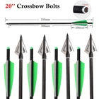 12pcs 20" CARBON CROSSBOW Bolts Arrows Fletched 4'' Vane Hunting OR BROADHEADS