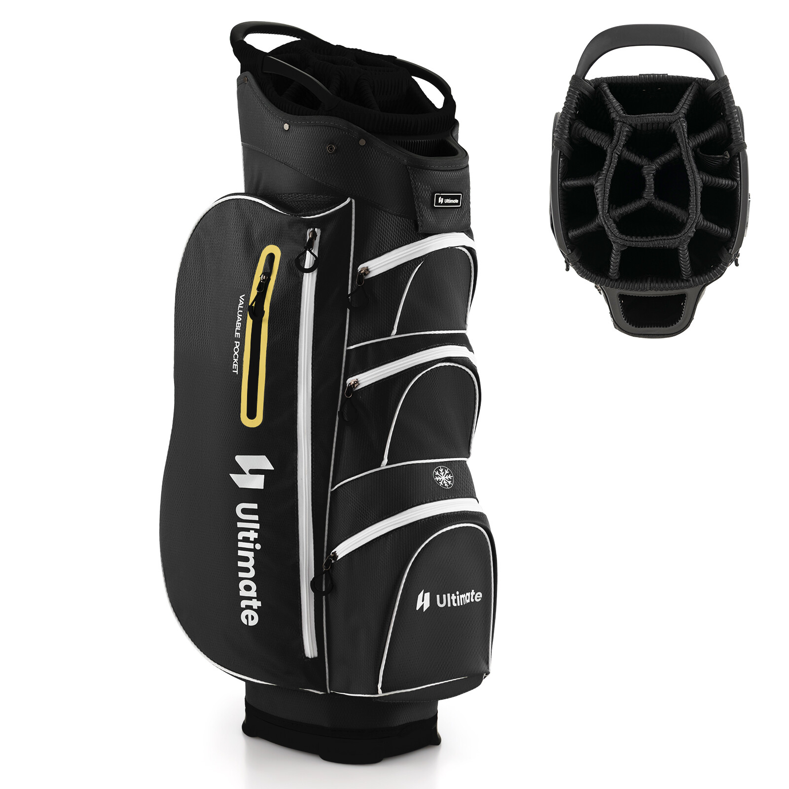 Cart Bag Golf Club Bag W/ 15 Way Top Dividers 7 Pockets