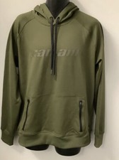Can-Am Men's Sm Or Med Fleece performance fabric hoodie Sweatshirt olive 454627