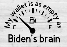 Vinyl Decal for Window - My Wallet is as Empty as Biden's Brain