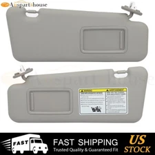 Left Right Side Gray Sun Visor Pairs Fits 2008-2013 Toyota Highlander W/ Sunroof