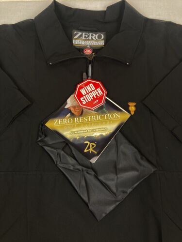 ZERO RESTRICTION SHORT SLEEVE GOLF GORE WINDSTOPPER PACKABLE BLACK MENS SIZE L - Picture 2 of 9