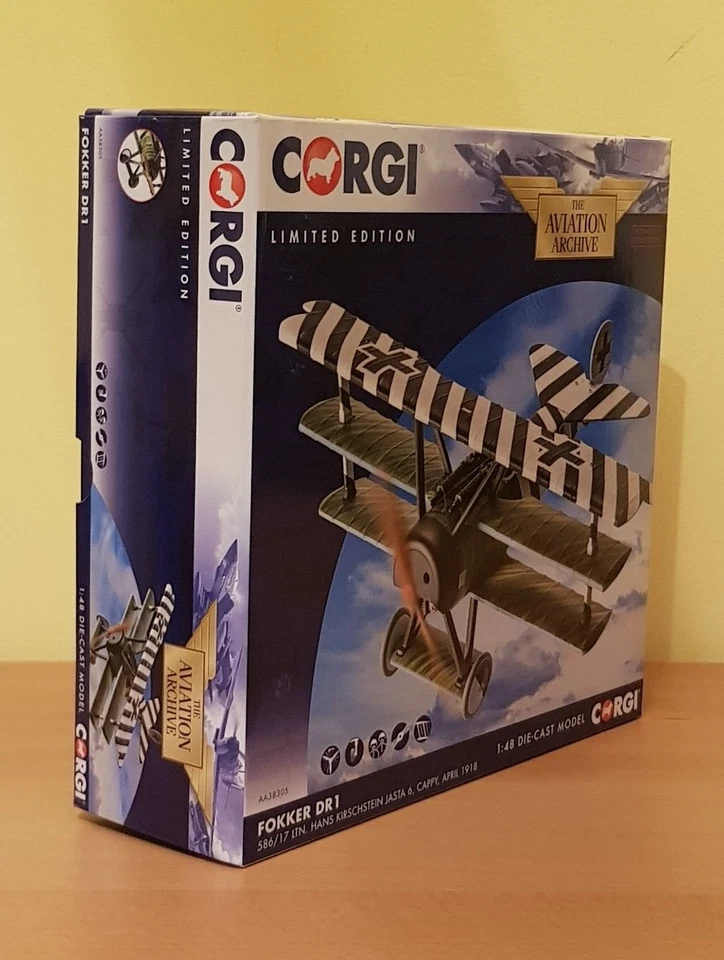 Corgi 1/48 AA38305 Fokker Dr.I Triplane Jasta 6, Hans Kirschstein, Cappy, France - Photo 3/4