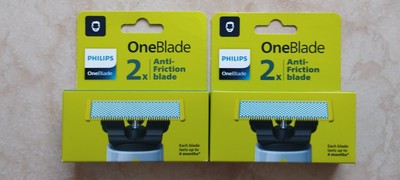 Pack De 2 Lames De Rechange Philips OneBlade QP225/50 - Anti-Friction - Neuf Origine Pays-Bas