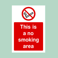 No Smoking Area - All Sizes - Plastic Sign/Sticker (PS50)