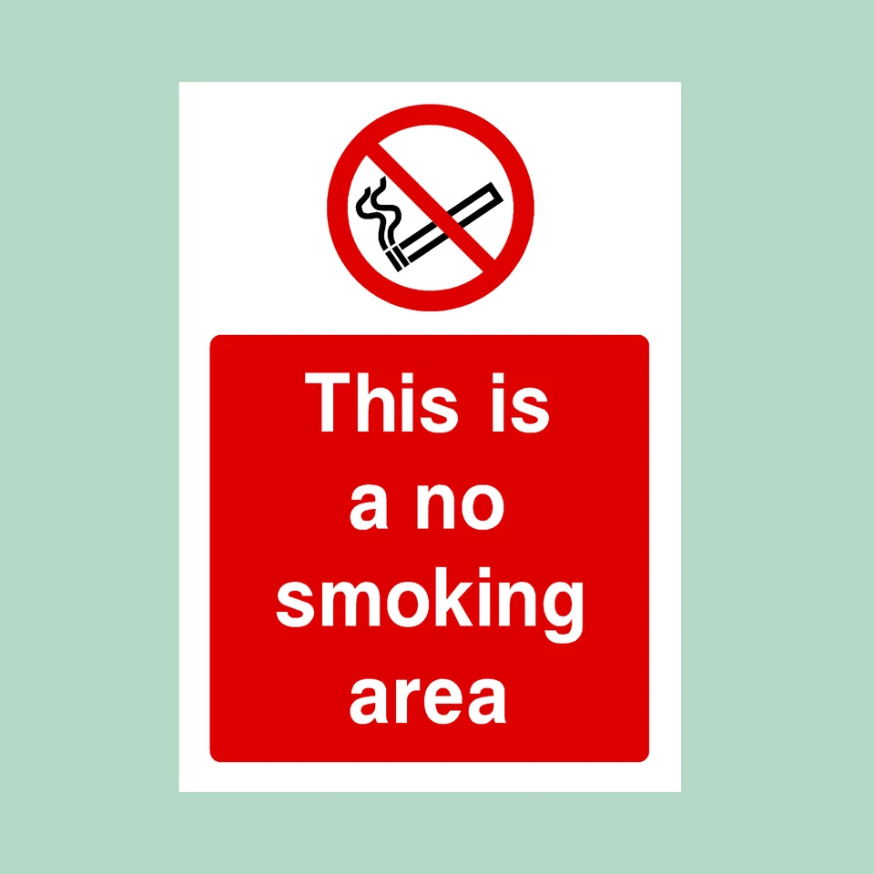 THESIGNWAREHOUSE No Smoking Area - All Sizes - Plastic Sign/Sticker (PS50)