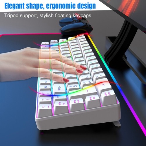 Gaming Mechanical Keyboard Spanish 68 Key Corded Office Keyboard Backlits - Picture 6 of 10