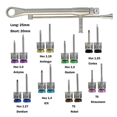 Implant Screwdriver Hand Hex Drivers Torque Wrench Ratchet Osstem Straumann SCS