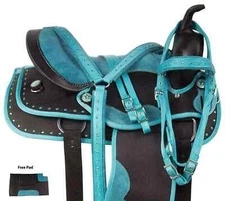 Synthetic Western Barrel Racing Horse Tack Saddle Size 15".