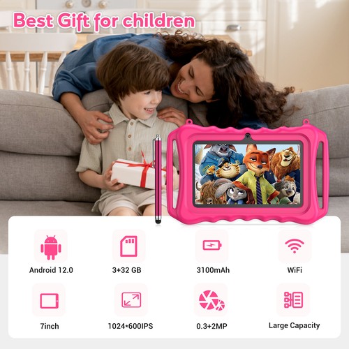 TABLETS HD Tab Kids 6000mAh 7" Quad-Core 3GB+32GB WIFI 6 Android 13 Tablet - Picture 4 of 17