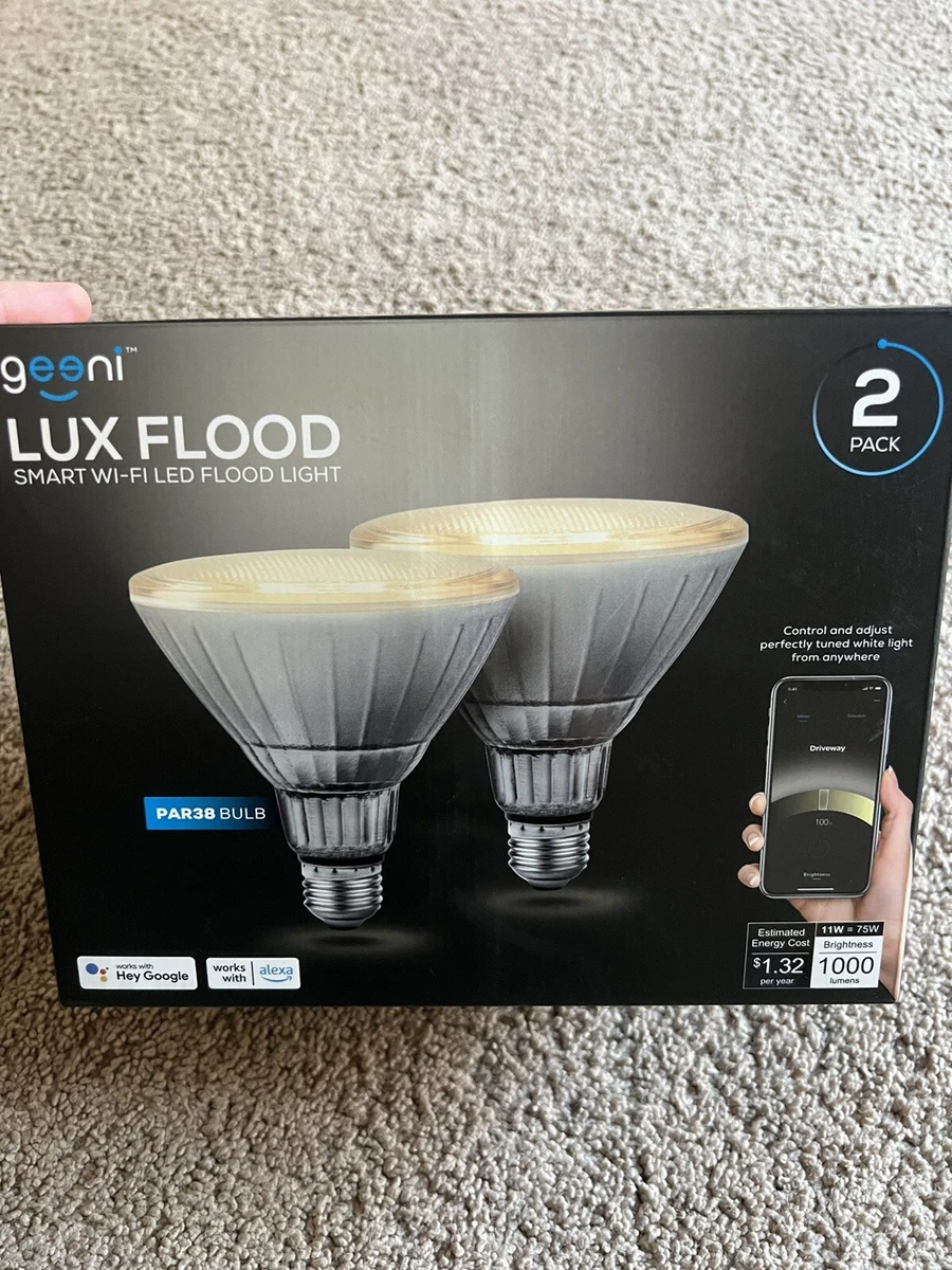 New In Box Geeni - LUX Smart Wi-Fi Floodlight Bulbs (2-Pack