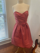 Alfred Sung Dessy Collection Strapless Coral Bridesmaid Dress Gown BNEW SZ 10