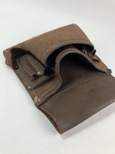 Bolsa de cinturón de herramientas de sujeción profesional de cuero y lana de colección 4 bolsas EE. UU. marrón - Imagen 3 de 7