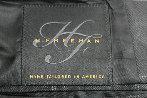 H Freeman Altered Mens Gray Notch Lapel Flap Pocket Back Slit Plaid Suit Blazer - Picture 8 of 11
