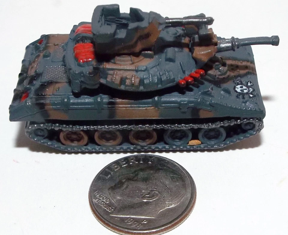 Small Micro Machine Plastic M-551 Sheridan Tank in Gray/Brown Camouflage & Skull - Image 3 of 4