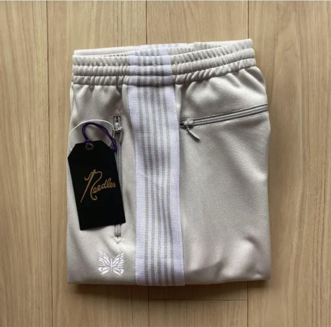 NEEDLES Track Pants Straight Ivory/White lines Size-S New NEEDLES Track Pants Straight Ivory/White lines Size-S New