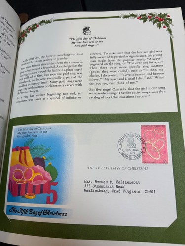The Twelve Days of Christmas BOOK 1977 Stamps Christmas Island Limited - Picture 10 of 24