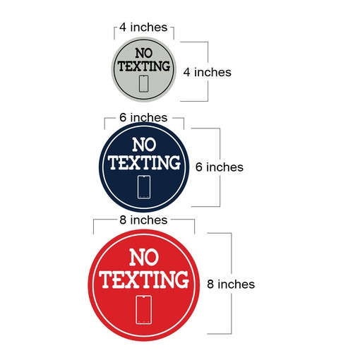 Signs ByLITA Circle No texting (Cellphone) Wall or Door Sign - Picture 5 of 48