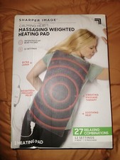 Sharper Image Calming Heat Massaging Weighted Heating Pad NEW IN BOX