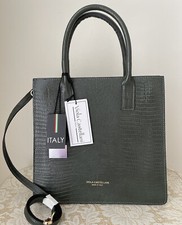 Nwt Viola Castellani Italy Leather Purse Bag Italian Handmade Dark Olive Green