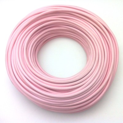 100m Design Textilkabel 3-adrig 3x0,75 Pastell Rosa Hellrosa Top EU Qualität 