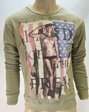 RELIGION Men's Sweatshirt Pullover Long Sleeve Flint Size L Retail $60 NWT New