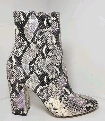 ALDO Womens Snake Print Aurella Almond Toe Block Heel Leather Booties Size 8 - Picture 6 of 20