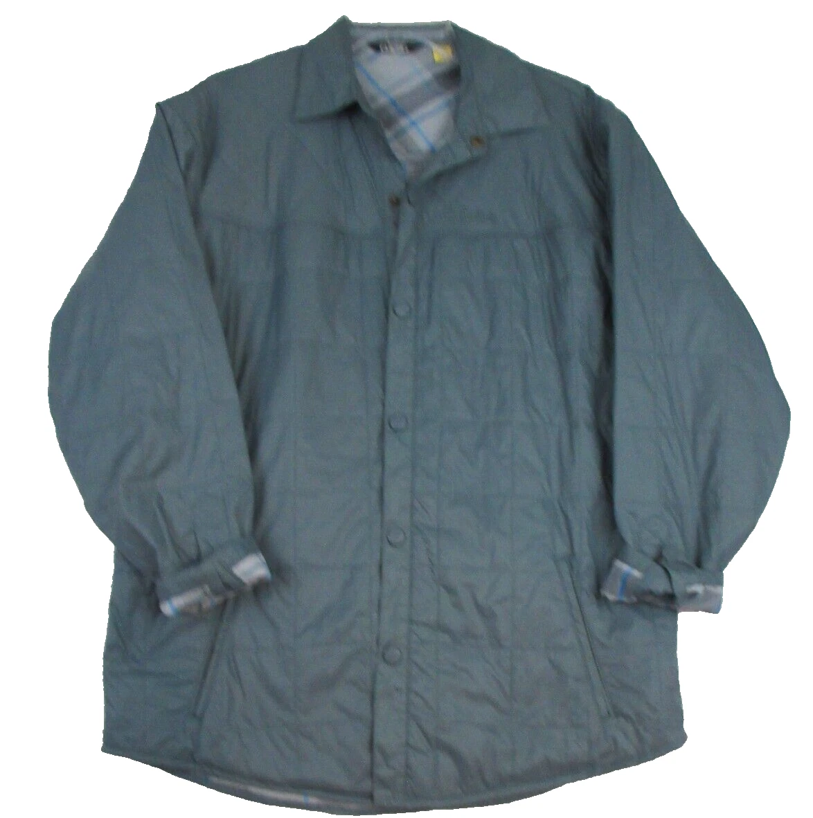 Cabela's Men's M Quilted Insulated Shirt Jacket Shacket Teal Green Flannel Lined