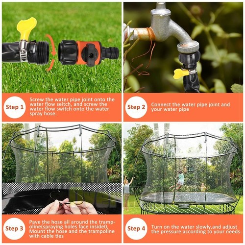 Trampoline Water Sprinkler Spray Hose for Kids Summer Backyard Garden 39 Ft - Picture 10 of 12