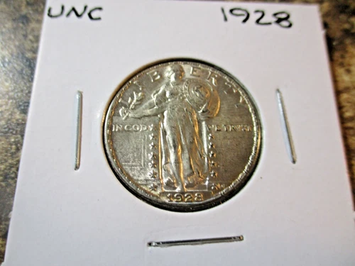 1928 STANDING LIBERTY SILVER QUARTER UNC   XXO