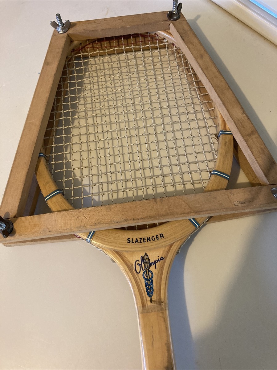 Raquette de tennis olympique en bois VINTAGE SLAZENGER
