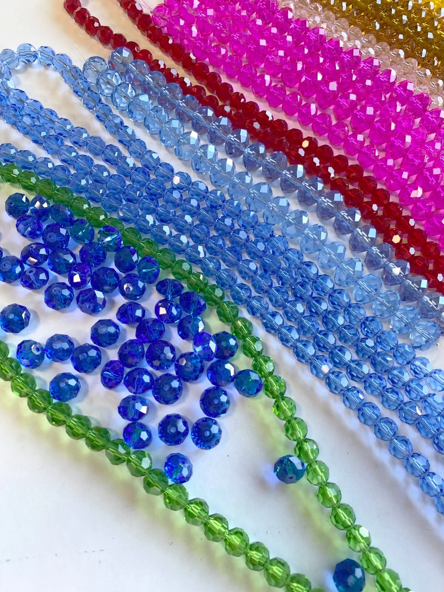 CRYSTAL Beads Bulk Lot DIY Beading Mix Size Colored Shape DIY Jewelry 5 lbs