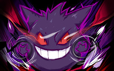 Pokemon pokmon artwork black background smiling video Pad Gaming Mat Desk
