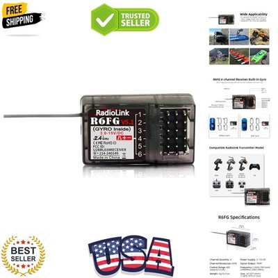 R6FG 6 Channels 2.4G RC Gyro Receiver Long Range Control for Car | for Vehicl...