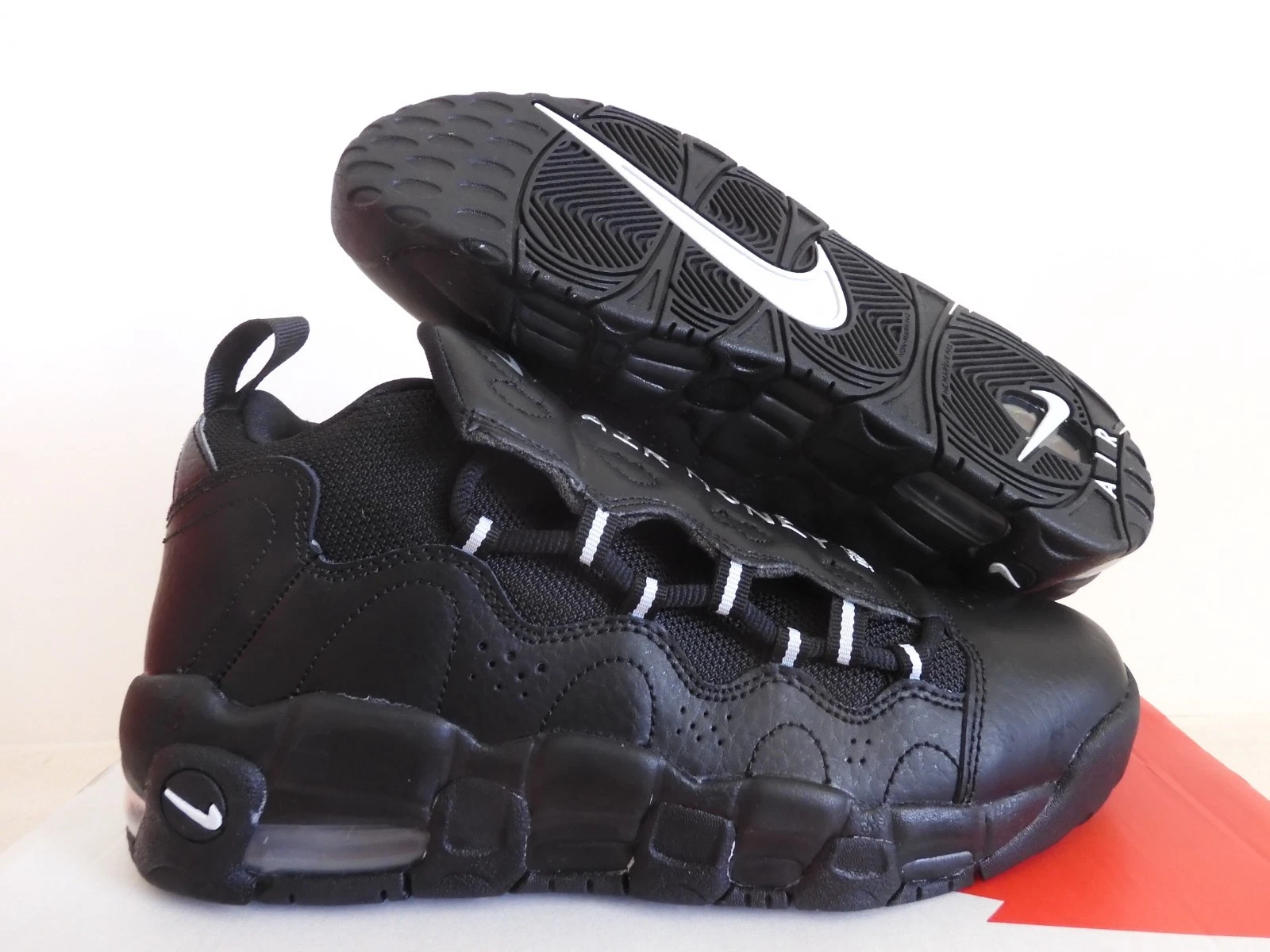 Nike Air More Money GS Black-Metallic Silver Sz 6Y Rare! [AH5215-001]