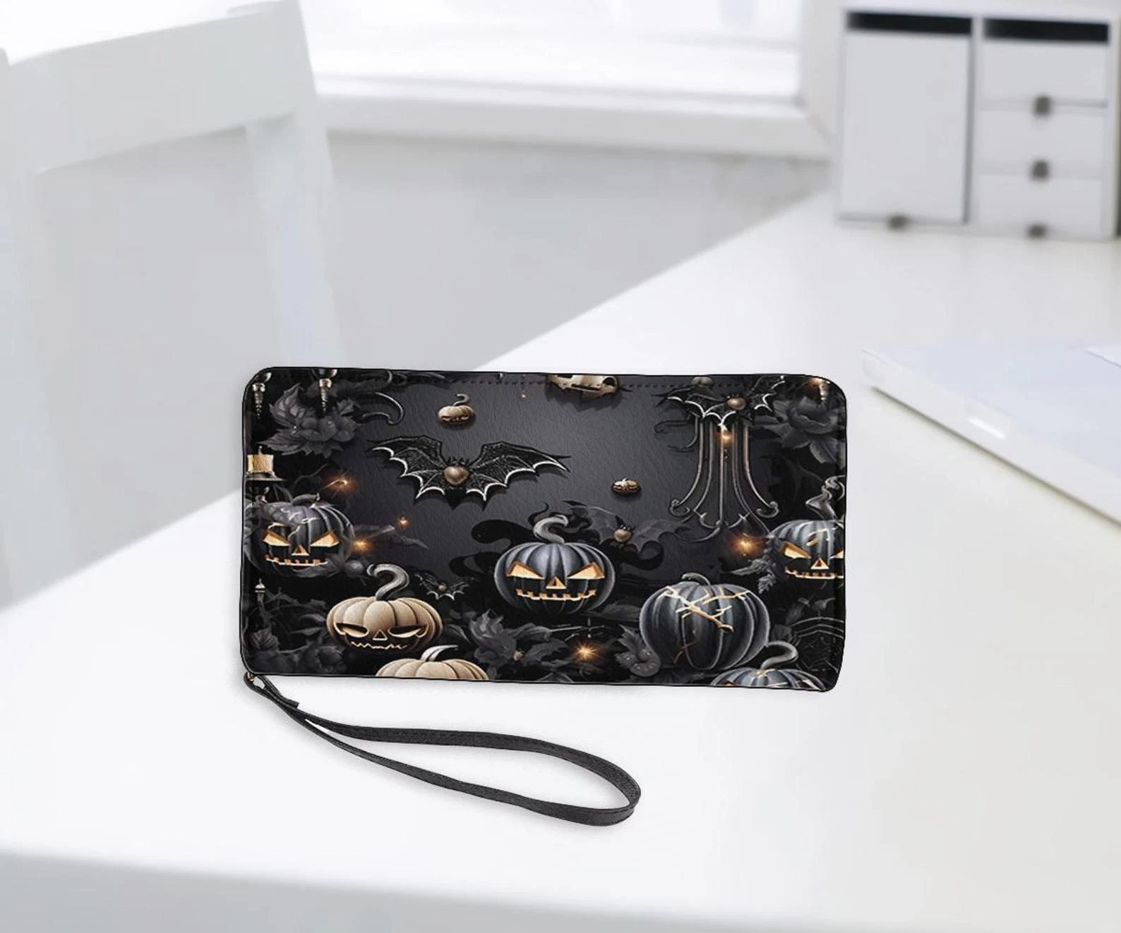 Personalized Halloween Personalized Leather Handbag, Halloween Shoulder Handbag