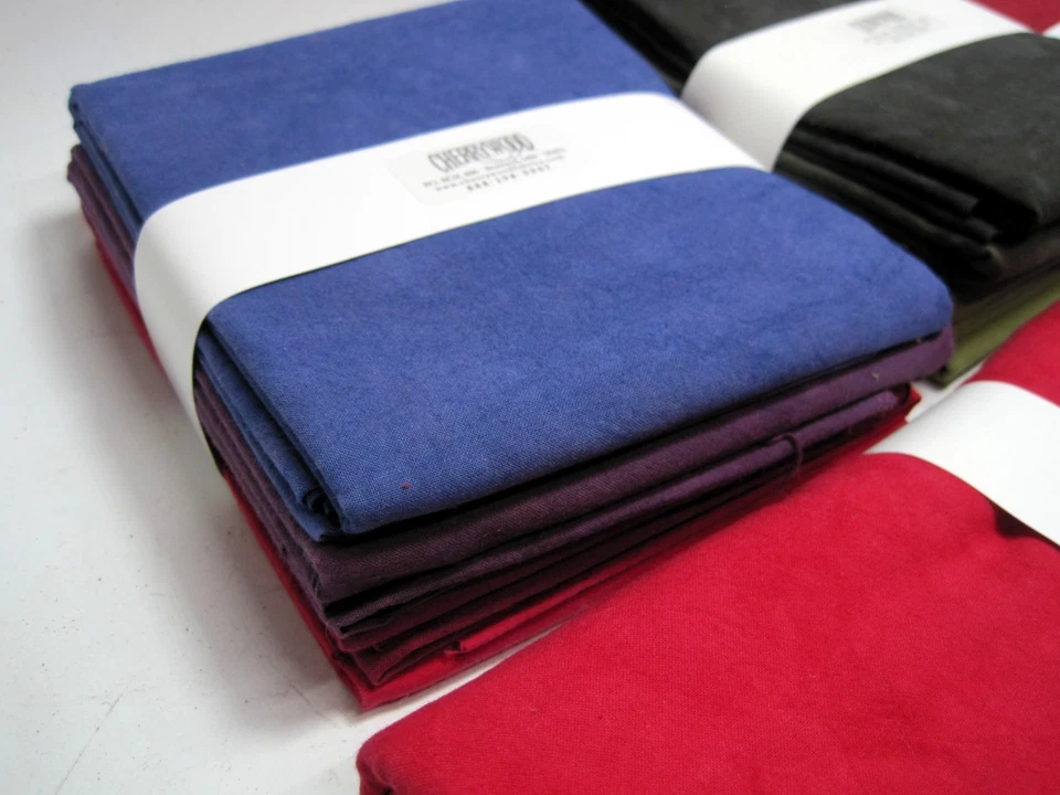 5+ Lb Lot Artisan Fabric New Fat Quarters & Yards Hand Dyed Cherrywood Fabrics - Image 2 of 4