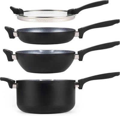 Russell Hobbs 4-teilige Pfanne Set Antihaftbeschichtet stappelbar 24cm