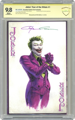 Joker Year of the Villain #1 Crain Scorpion Virgin CBCS 9.8 Witnessed Sig 2019