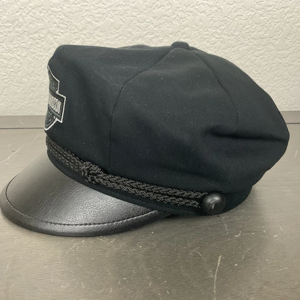 Harley Davidson 2019 Black Bar & Shield Motorcycle Cotton Captains Hat Sz Small - Image 4 of 4