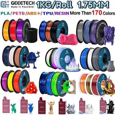 1KG 1.75MM GEEETECH Impression 3D Filament Multicolore PLA/ABS+/PETG/TPU/Résine - Photo 1/4
