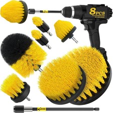 8 Piece Drill Brush Attachments Set, Power Scrubber with Extend Long Attachment