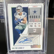 2018 Panini Contenders Dalton Schultz Rookie Ticket Stub Cut SSP Auto #D /86