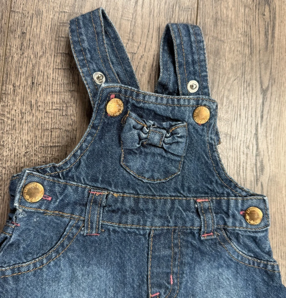 Bebé Niña Ropa Genuina Bebé Oshkosh Recién Nacido Jean Lazo Vestido Jersey Foto 2 de 3